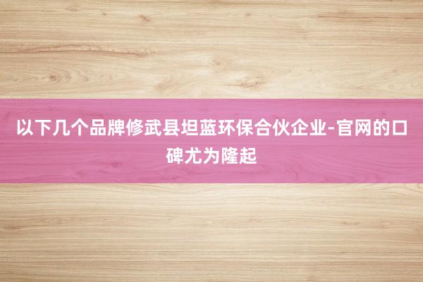 以下几个品牌修武县坦蓝环保合伙企业-官网的口碑尤为隆起